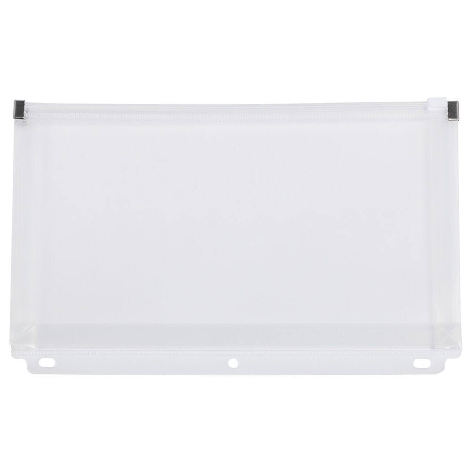 JAM Paper 6" x 9.5" Clear Plastic 3 Hole Punch Binder Zip Envelopes, 108ct.